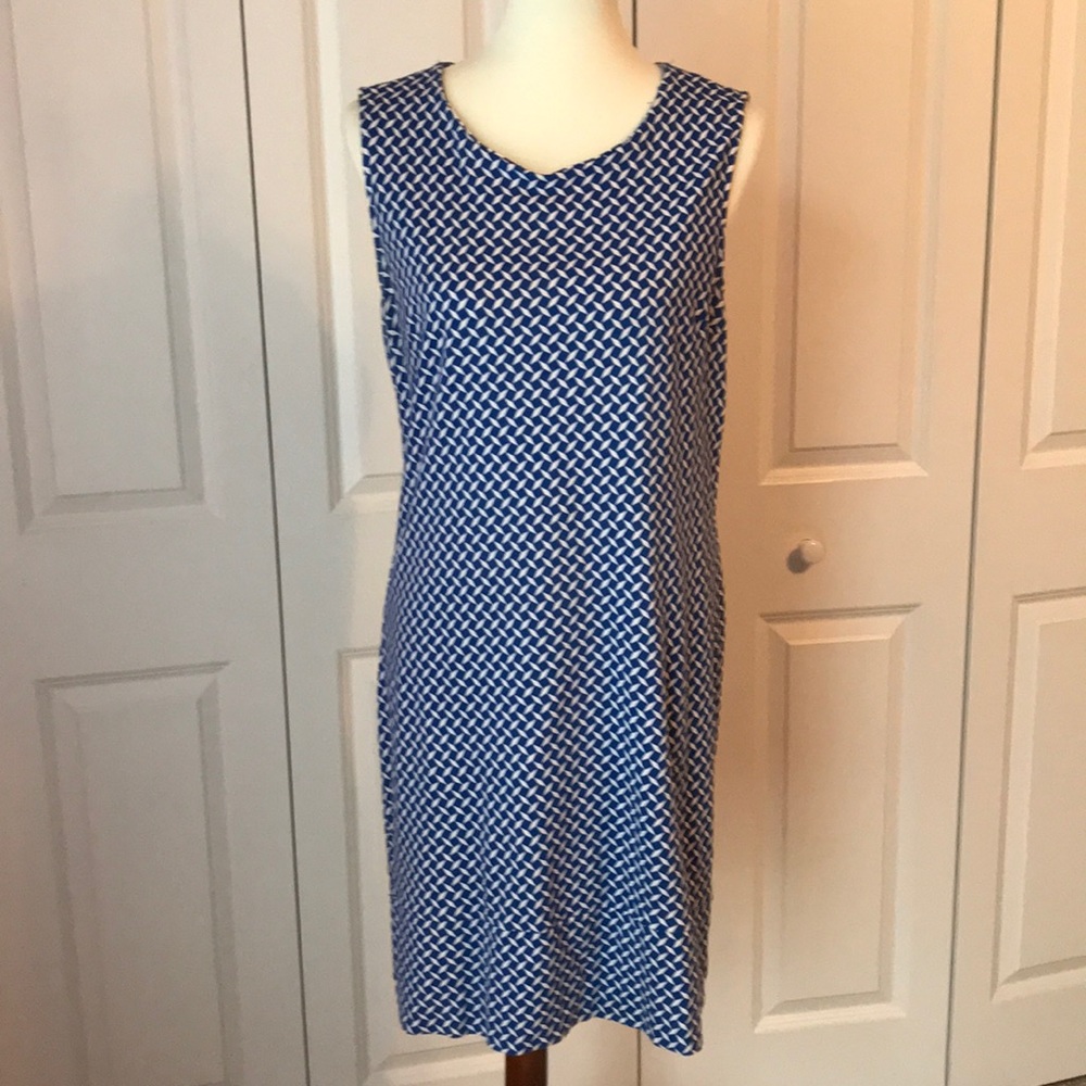 Blue and white dress